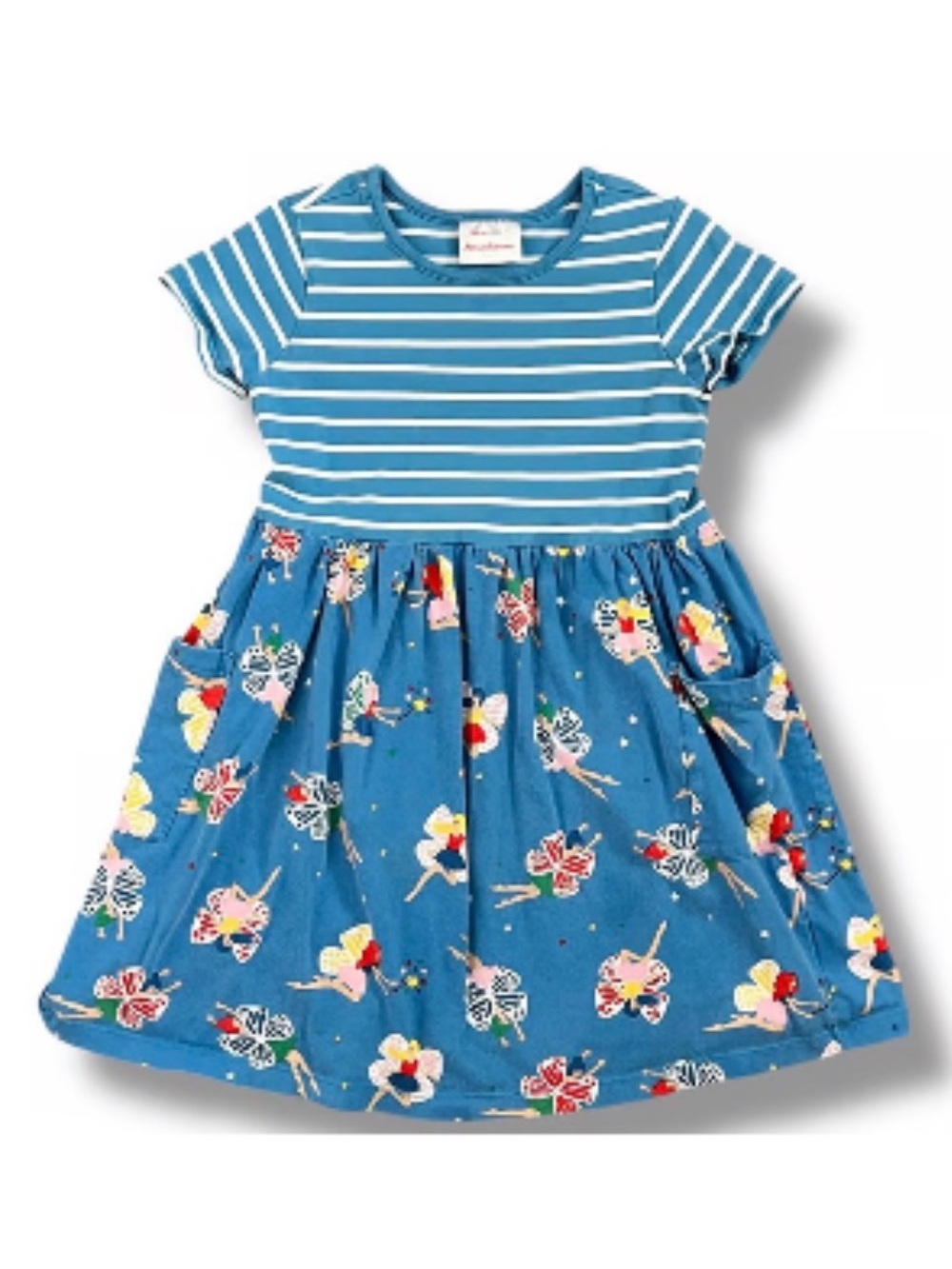 Hanna Andersson Blue Striped & Fairy Print Dress